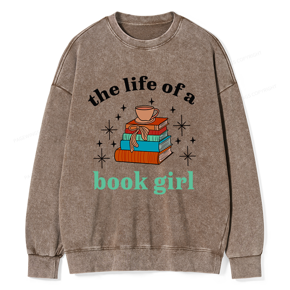 Pagewings The Life of a Book Girl Unisex Washed Sweatshirt