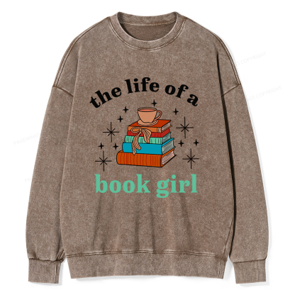 Pagewings The Life of a Book Girl Unisex Washed Sweatshirt