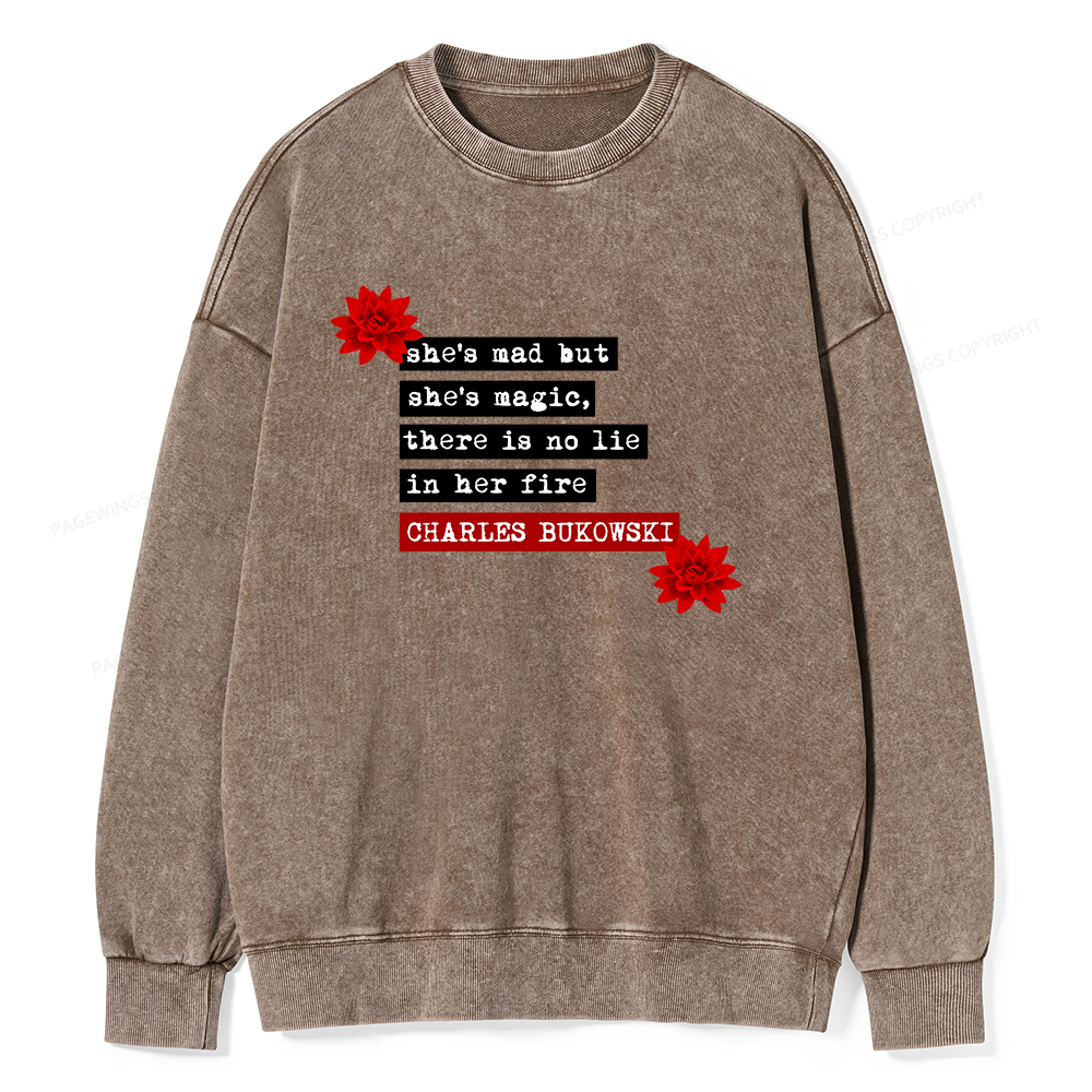 Pagewings She's Mad But Magic Unisex Washed Sweatshirt