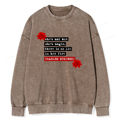 Pagewings She's Mad But Magic Unisex Washed Sweatshirt