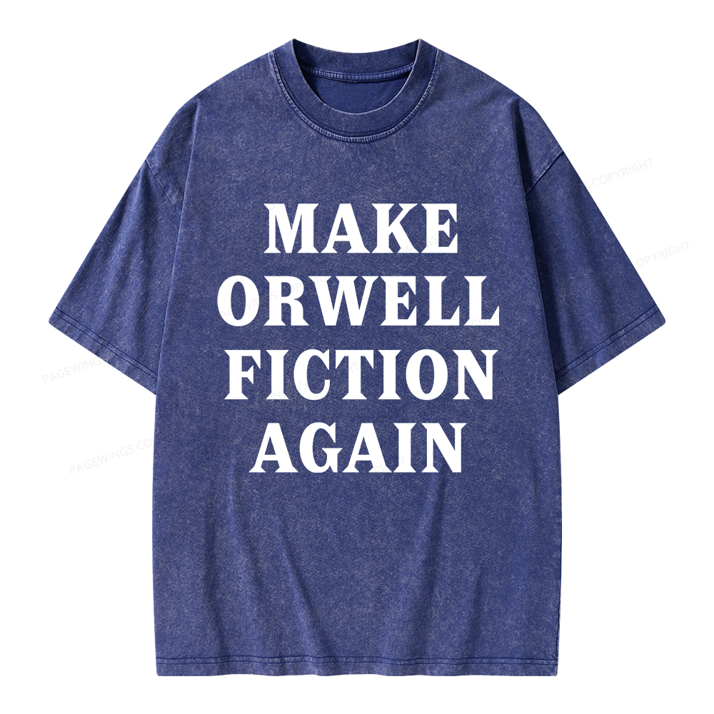 Pagewings Make Orwell Fiction Again Unisex Washed T-shirt