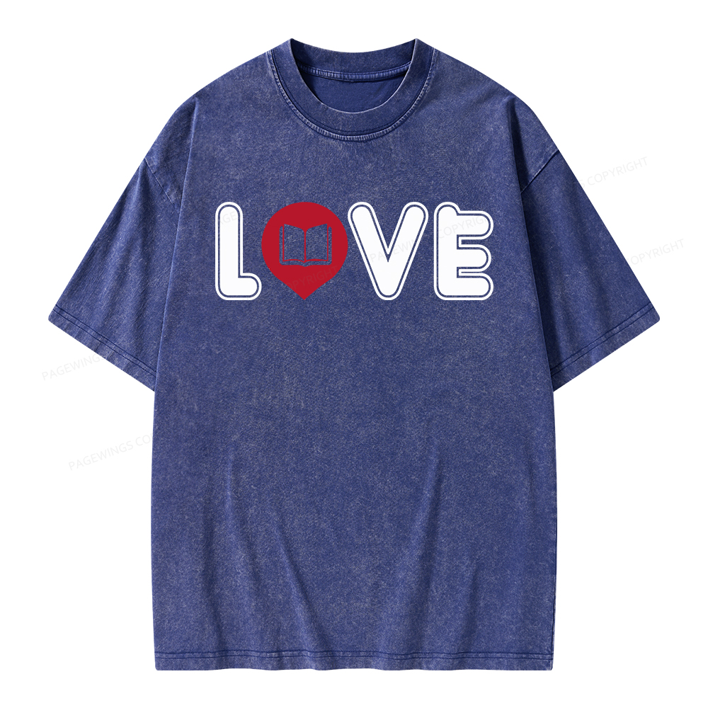 Pagewings Book Love Unisex Washed T-shirt