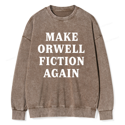 Pagewings Make Orwell Fiction Again Unisex Washed Sweatshirt
