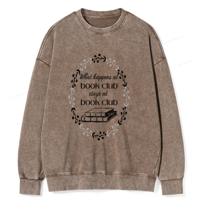 Pagewings What Happens At Book Club Unisex Washed Sweatshirt