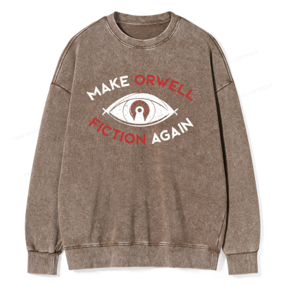 Pagewings Make Orwell Fiction Again Unisex Washed Sweatshirt