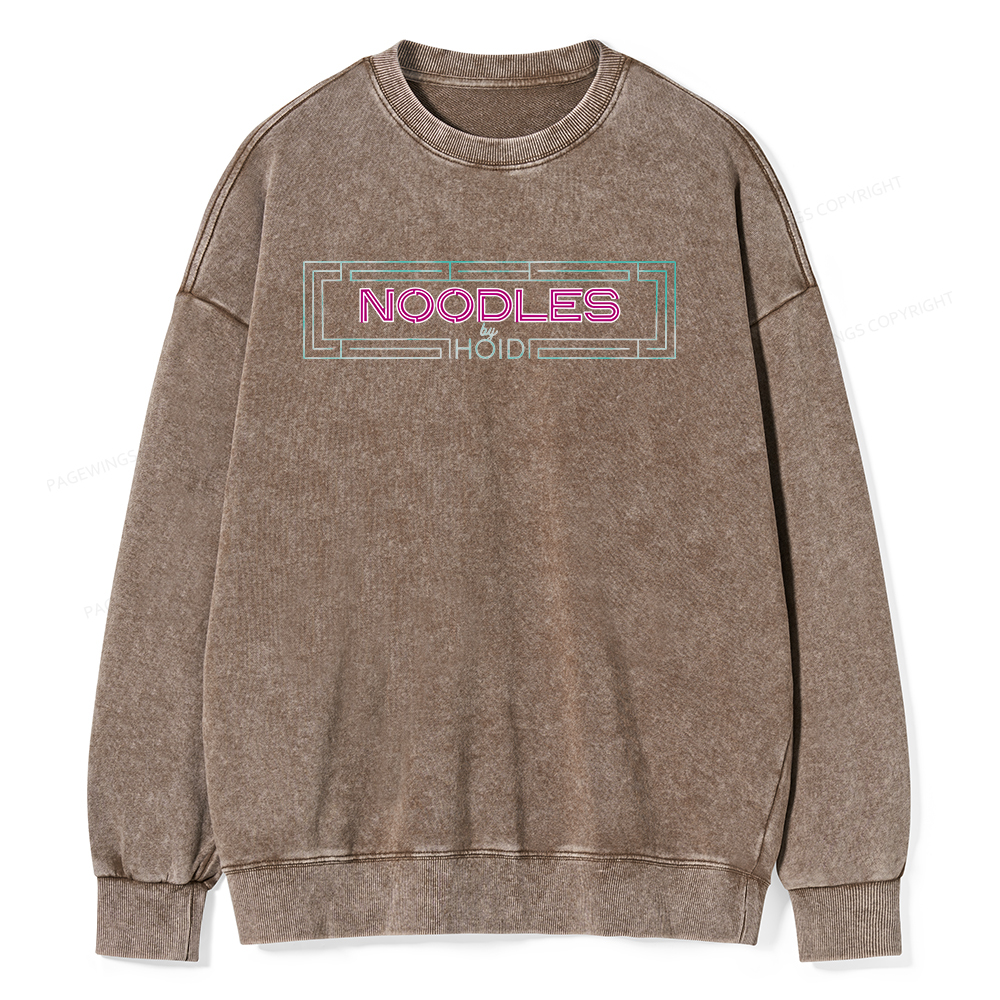 Pagewings Fantasy Book Noodles Unisex Washed Sweatshirt