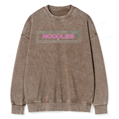 Pagewings Fantasy Book Noodles Unisex Washed Sweatshirt