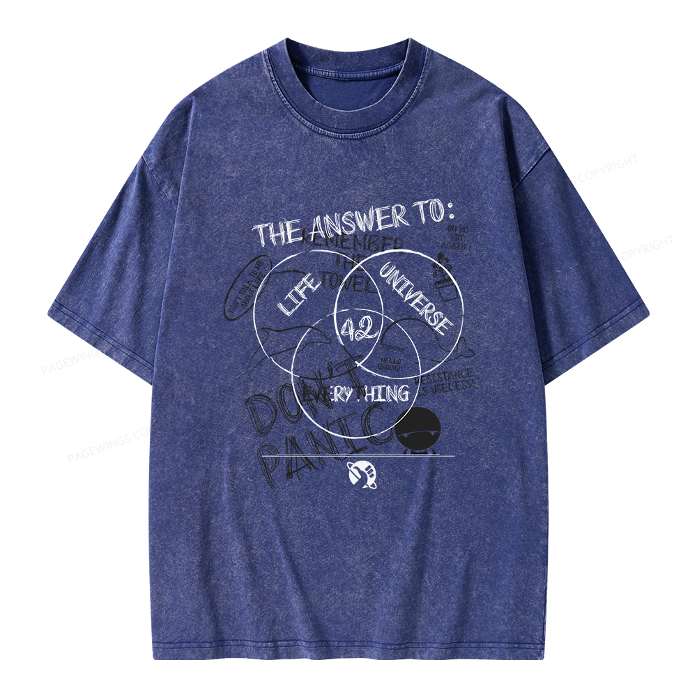 Pagewings The Answer Is 42 Unisex Washed T-shirt