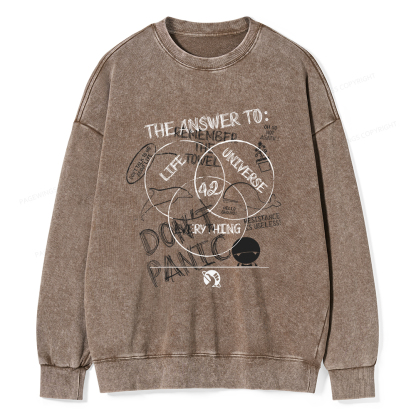 Pagewings The Answer Is 42 Unisex Washed Sweatshirt