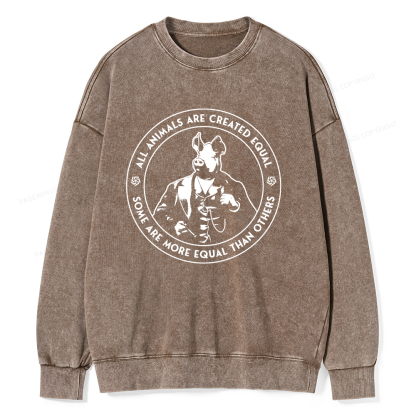Pagewings Some Are More Equal Unisex Washed Sweatshirt