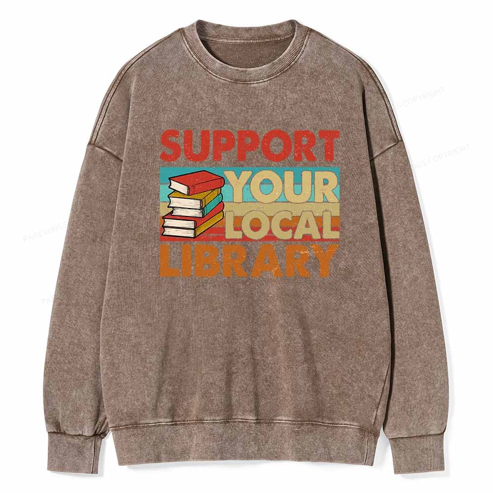 Pagewings Support Your Local Library Book Lover Student Shirt ltsp T-S
