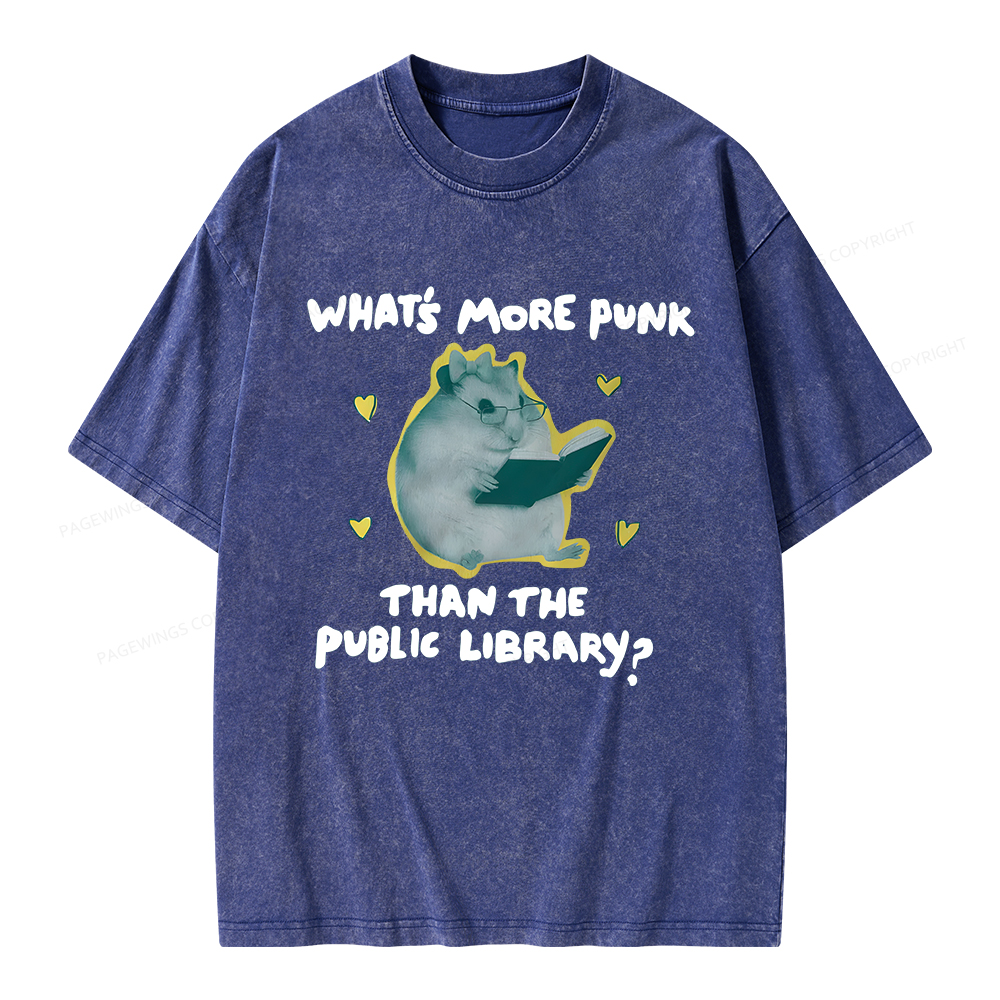 Pagewings What’s More Punk Than The Public Library Unisex Washed T-shirt