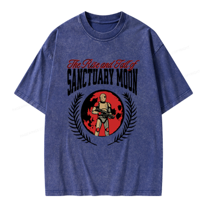 Pagewings The Rise and Fall of Sanctuary Moon Unisex Washed T-shirt