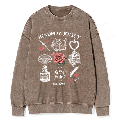 Pagewings Romeo and Juliet Unisex Washed Sweatshirt