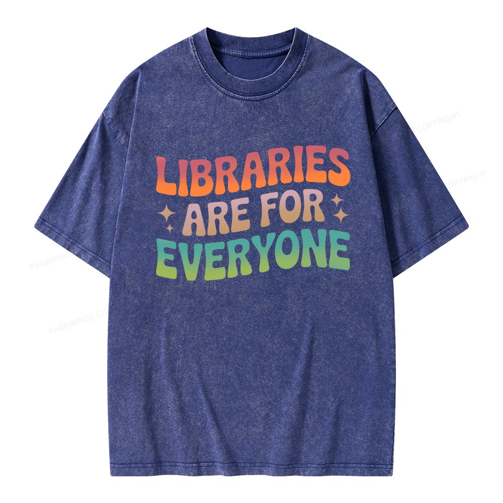 Pagewings Libraries Are For Everyone Unisex Washed T-shirt
