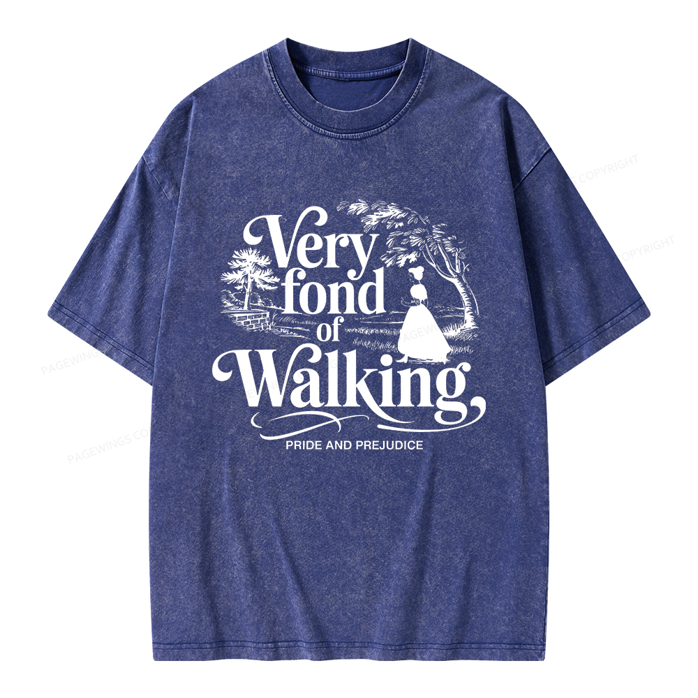Pagewings Very Fond Of Walking Unisex Washed T-shirt