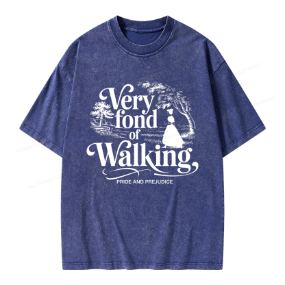 Pagewings Very Fond Of Walking Unisex Washed T-shirt