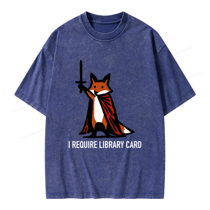 Pagewings I Require Library Card Unisex Washed T-shirt