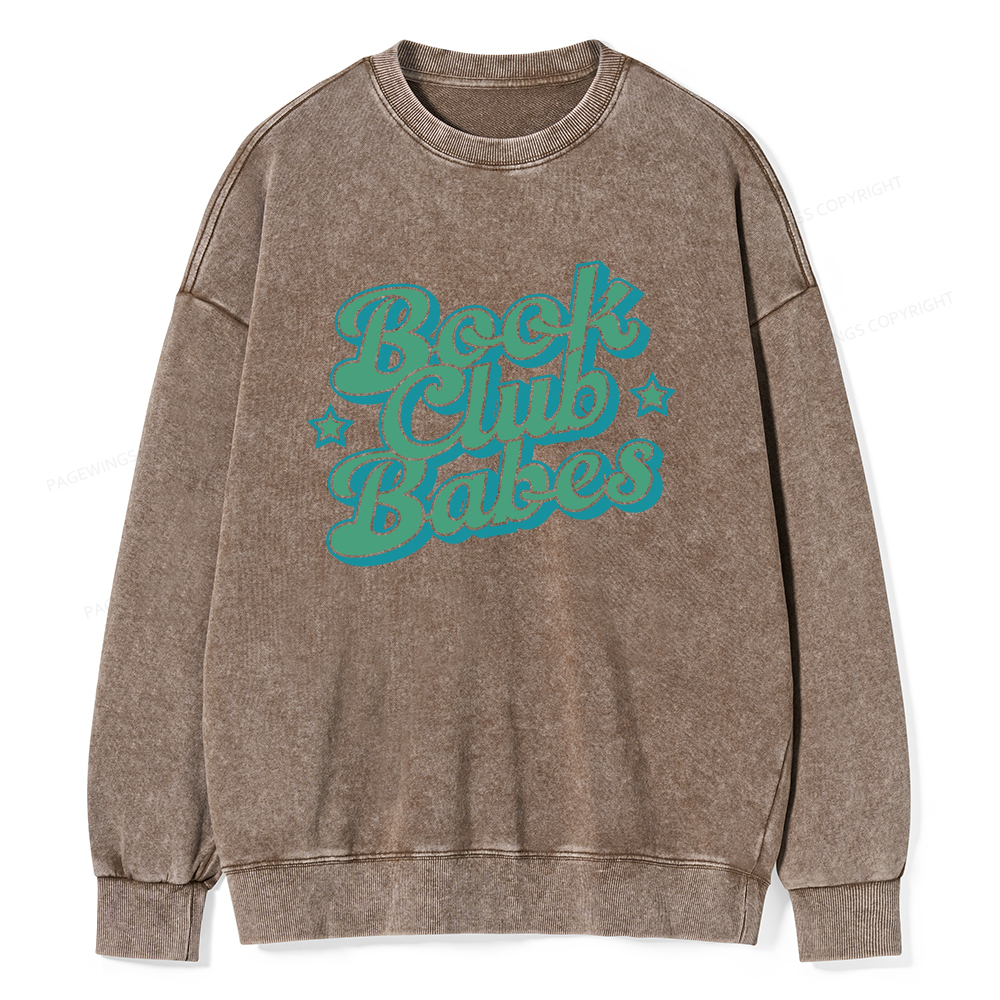 Pagewings Book Club Babes Unisex Washed Sweatshirt