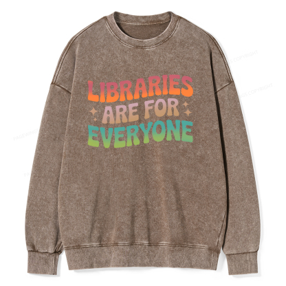 Pagewings Libraries Are For Everyone Unisex Washed Sweatshirt