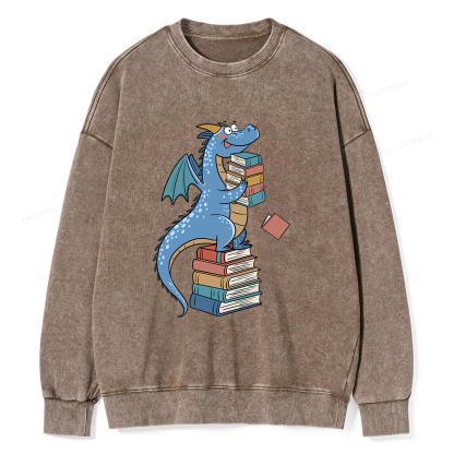 Pagewings Book Dinosaurs Unisex Washed Sweatshirt