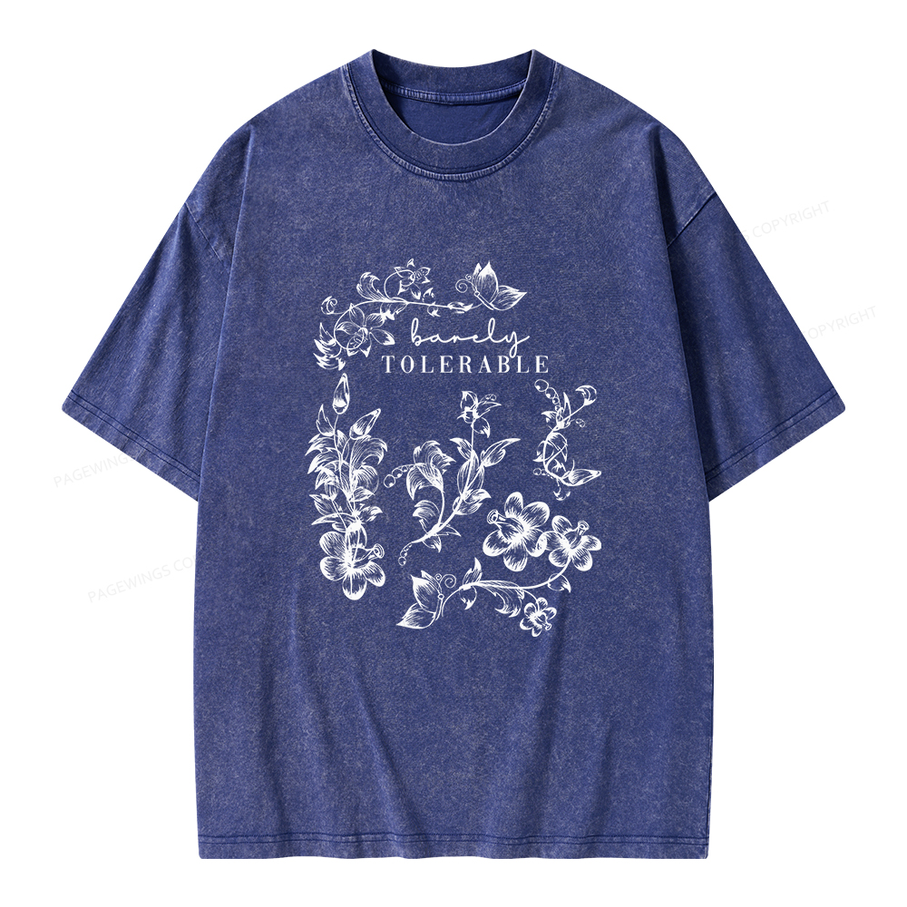 Pagewings Barely Tolerable Unisex Washed T-shirt