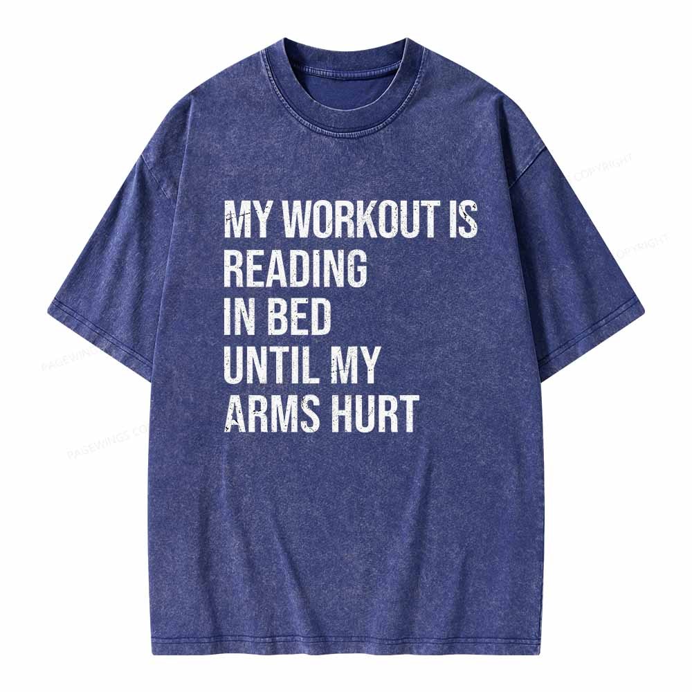 Pagewings My Workout Reading Unisex Washed T-shirt
