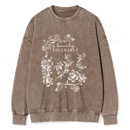 Pagewings Barely Tolerable Unisex Washed Sweatshirt