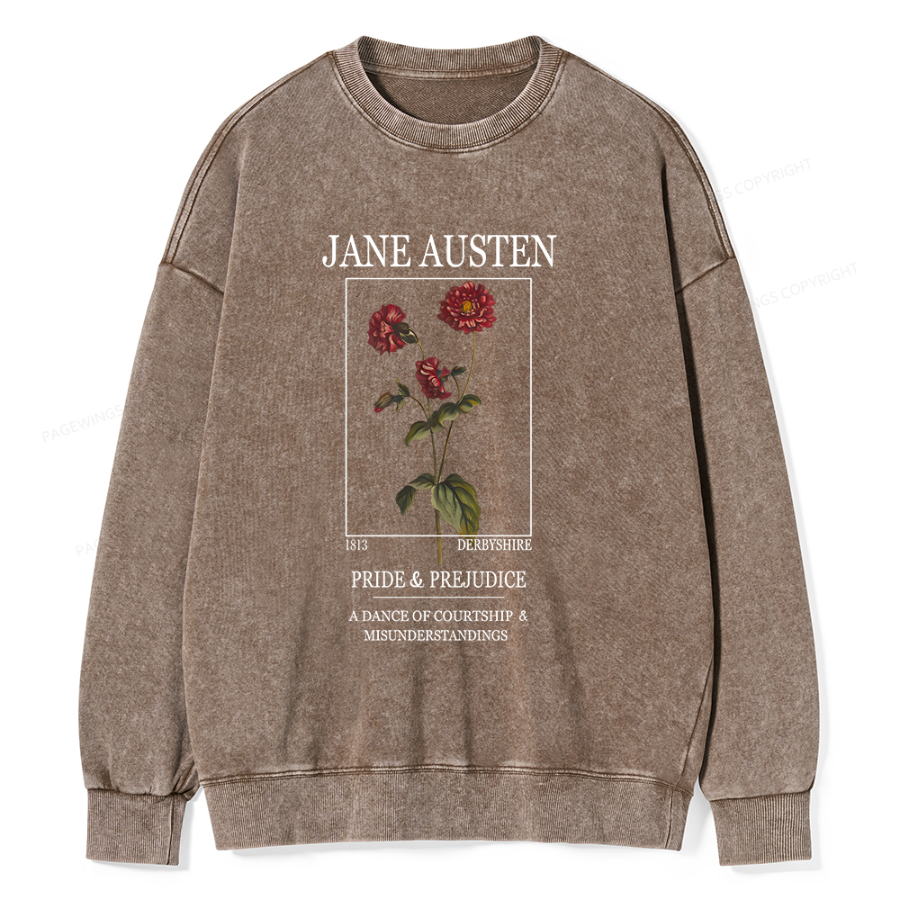 Pagewings Literary Floral Unisex Washed Sweatshirt