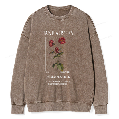 Pagewings Literary Floral Unisex Washed Sweatshirt