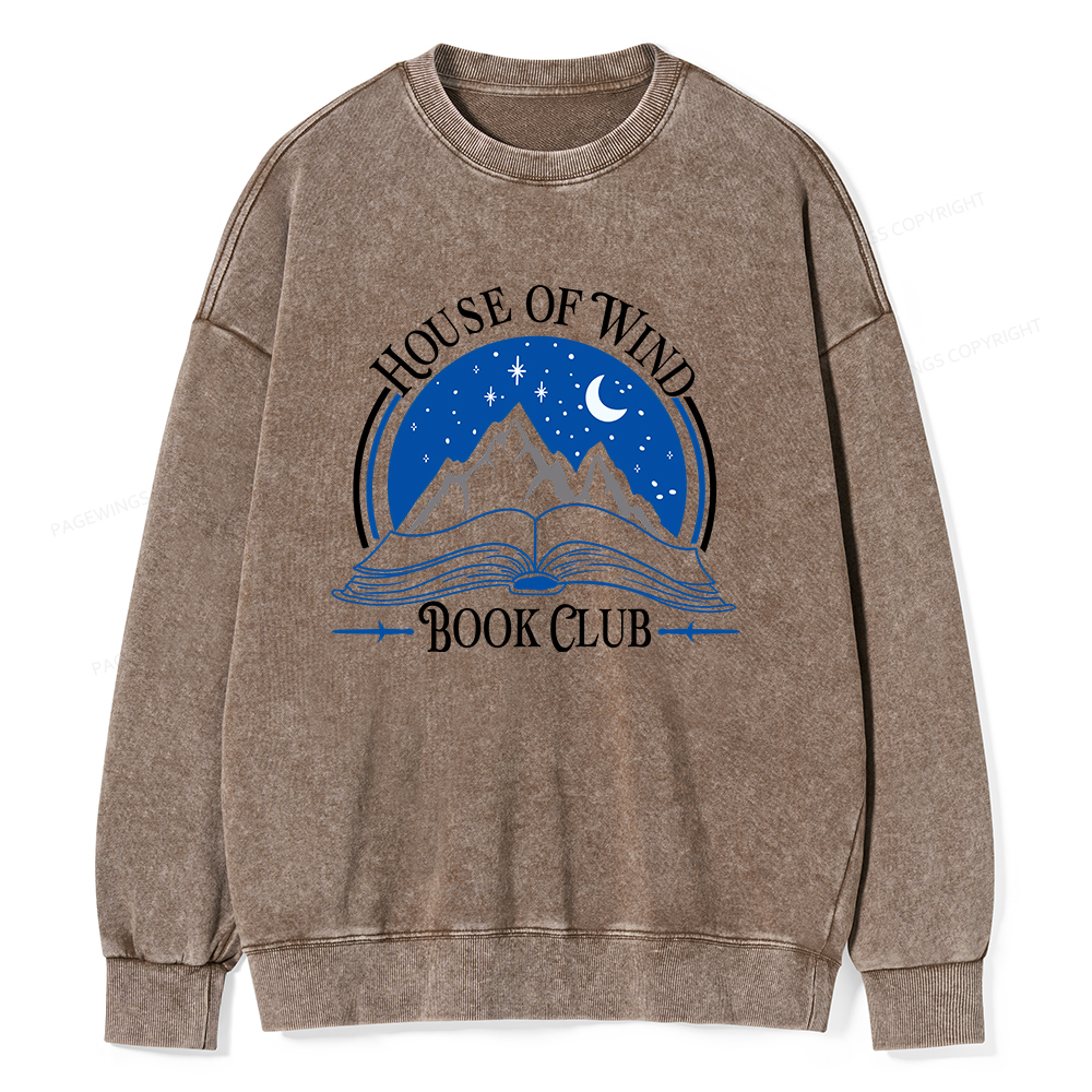 Pagewings House of Wind Book Club Unisex Washed Sweatshirt