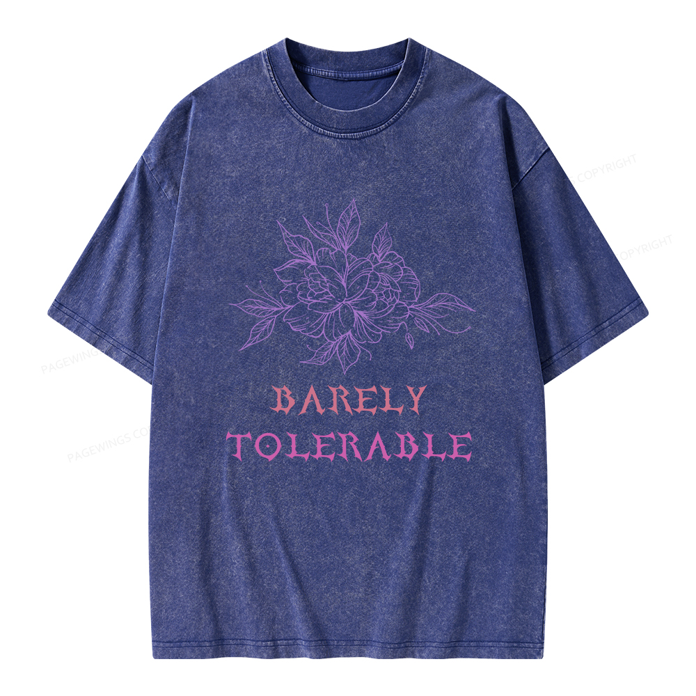 Pagewings Barely Tolerable Unisex Washed T-shirt