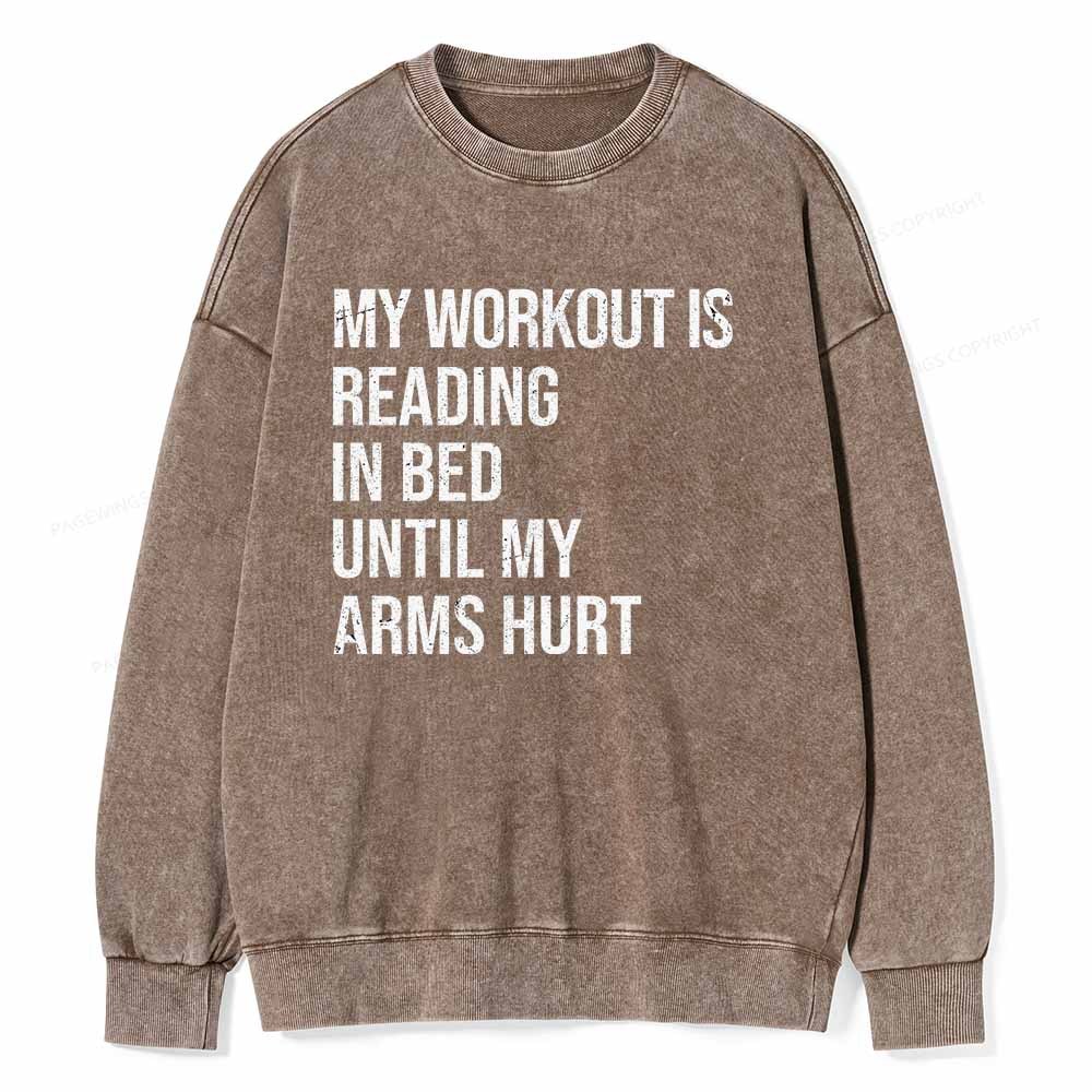 Pagewings My Workout Reading Unisex Washed Sweatshirt
