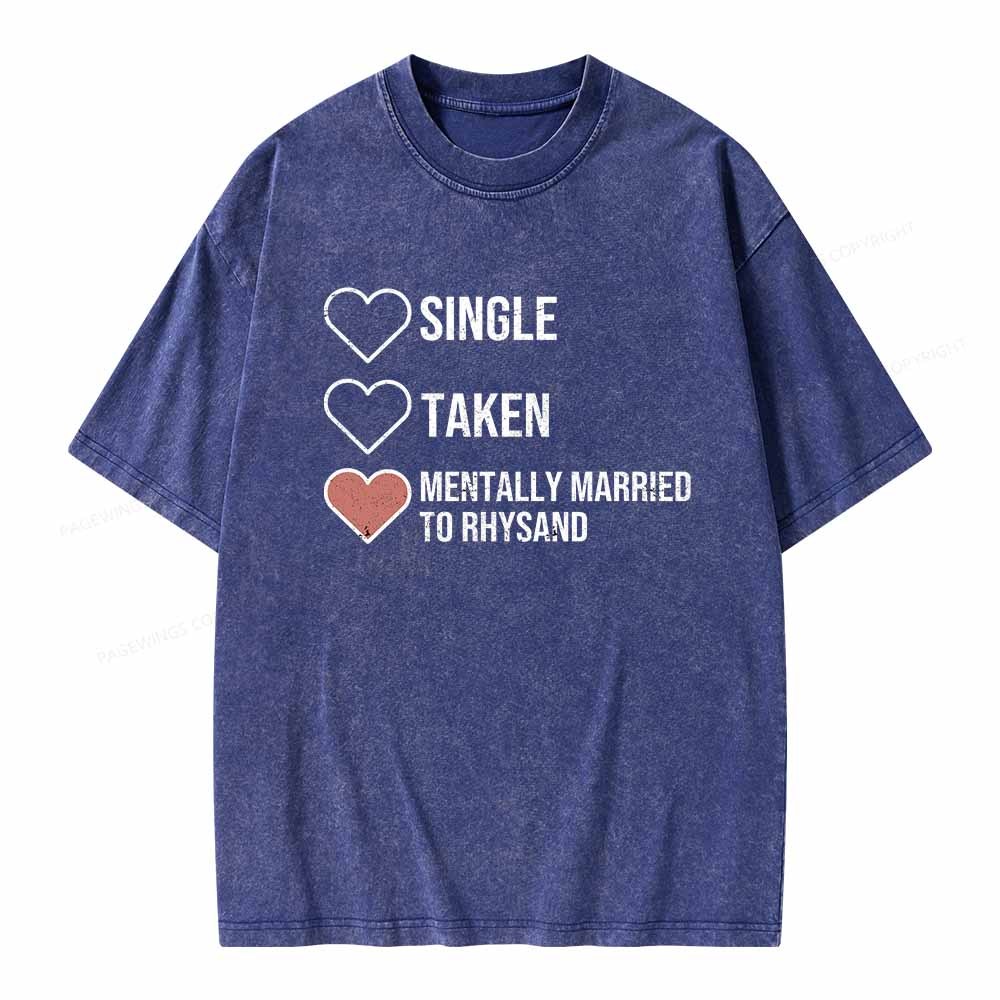 Pagewings Mentally Married To Rhysand  Unisex Washed T-shirt