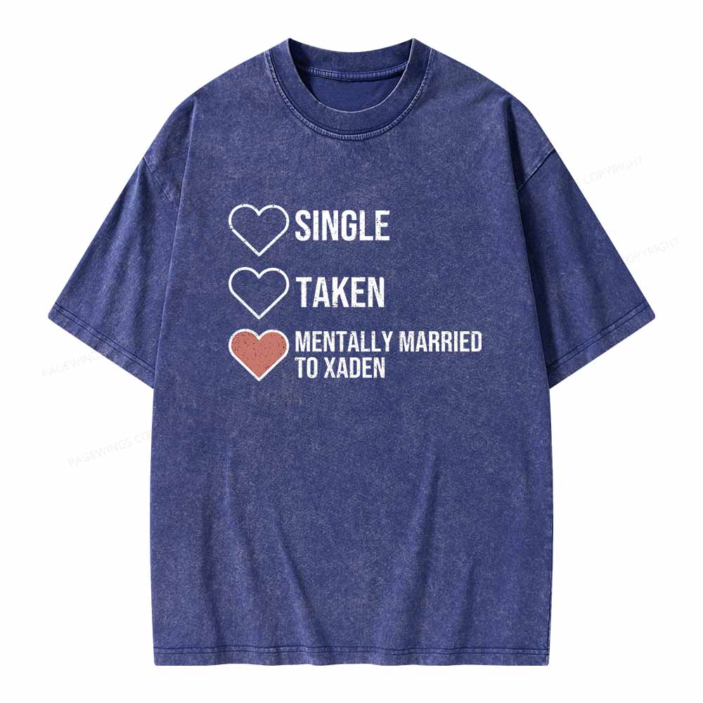 Pagewings Mentally Married To Xaden  Unisex Washed T-shirt