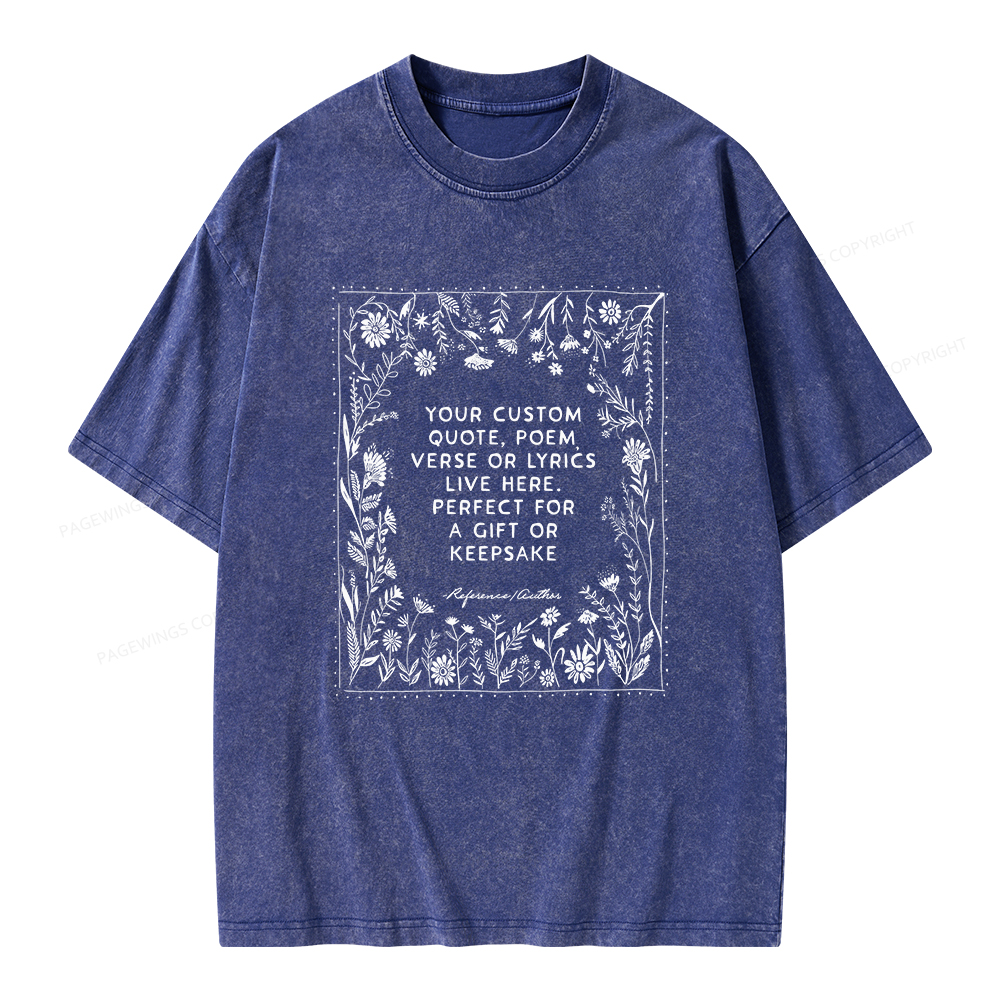 Pagewings Personalized Quote Unisex Washed T-shirt