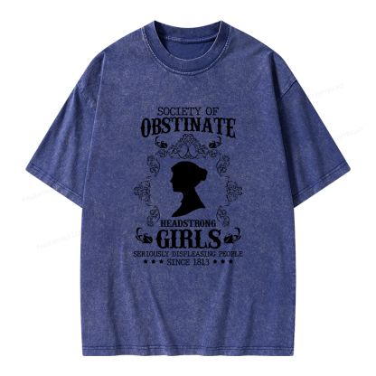 Pagewings Society Of Obstinate Headstrong Girls Unisex Washed T-shirt