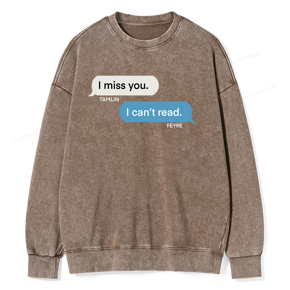 Pagewings  Fantasy I Can’t Read Unisex Washed Sweatshirt