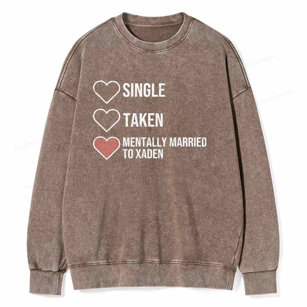 Pagewings Mentally Married To Xaden  Unisex Washed Sweatshirt