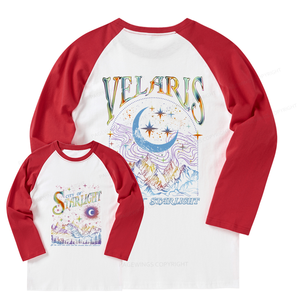 Pagewings Velaris City Of Starlight ACOTAR Two-Sided Long Sleeve Raglan T-shirt