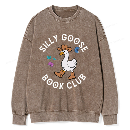 Pagewings Silly Goose Book Club Unisex Washed Sweatshirt