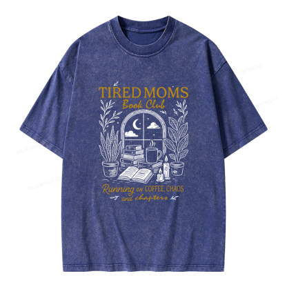 Pagewings Tired Moms Book Club Unisex Washed T-shirt