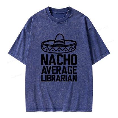 Pagewings Nacho Average Librarian Unisex Washed T-shirt