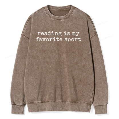 Pagewings Reading Is My Favorite Sport Unisex Washed Sweatshirt