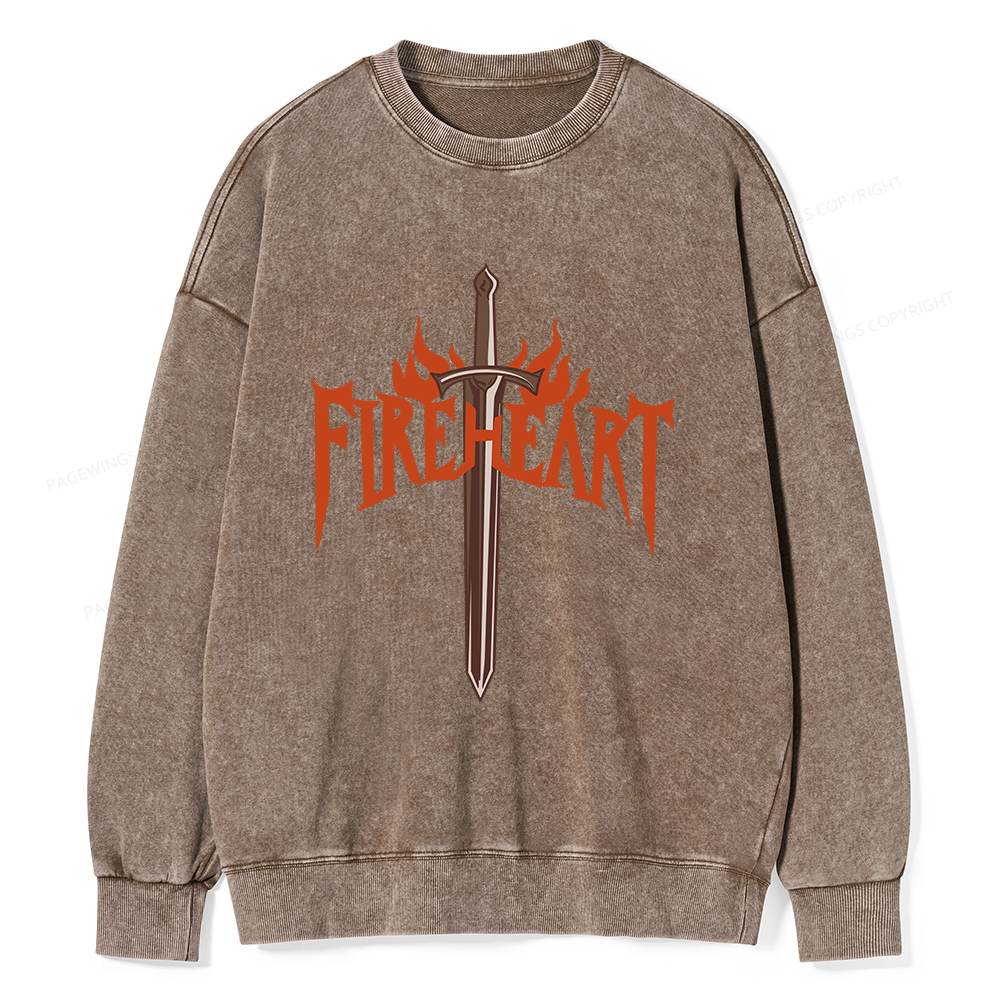 Pagewings Fireheart Unisex Washed Sweatshirt