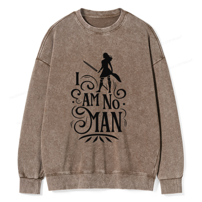 Pagewings I Am No Man Unisex Washed Sweatshirt