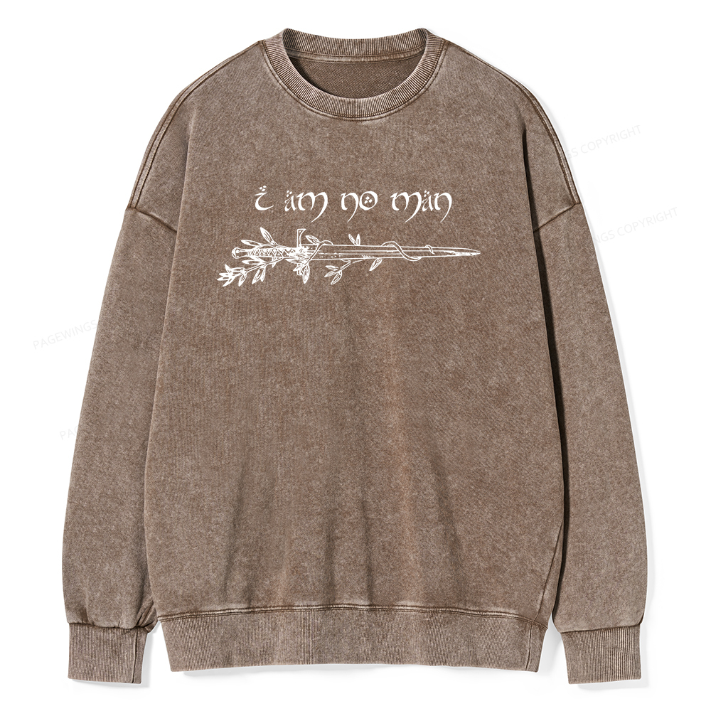 Pagewings I Am No Man Unisex Washed Sweatshirt