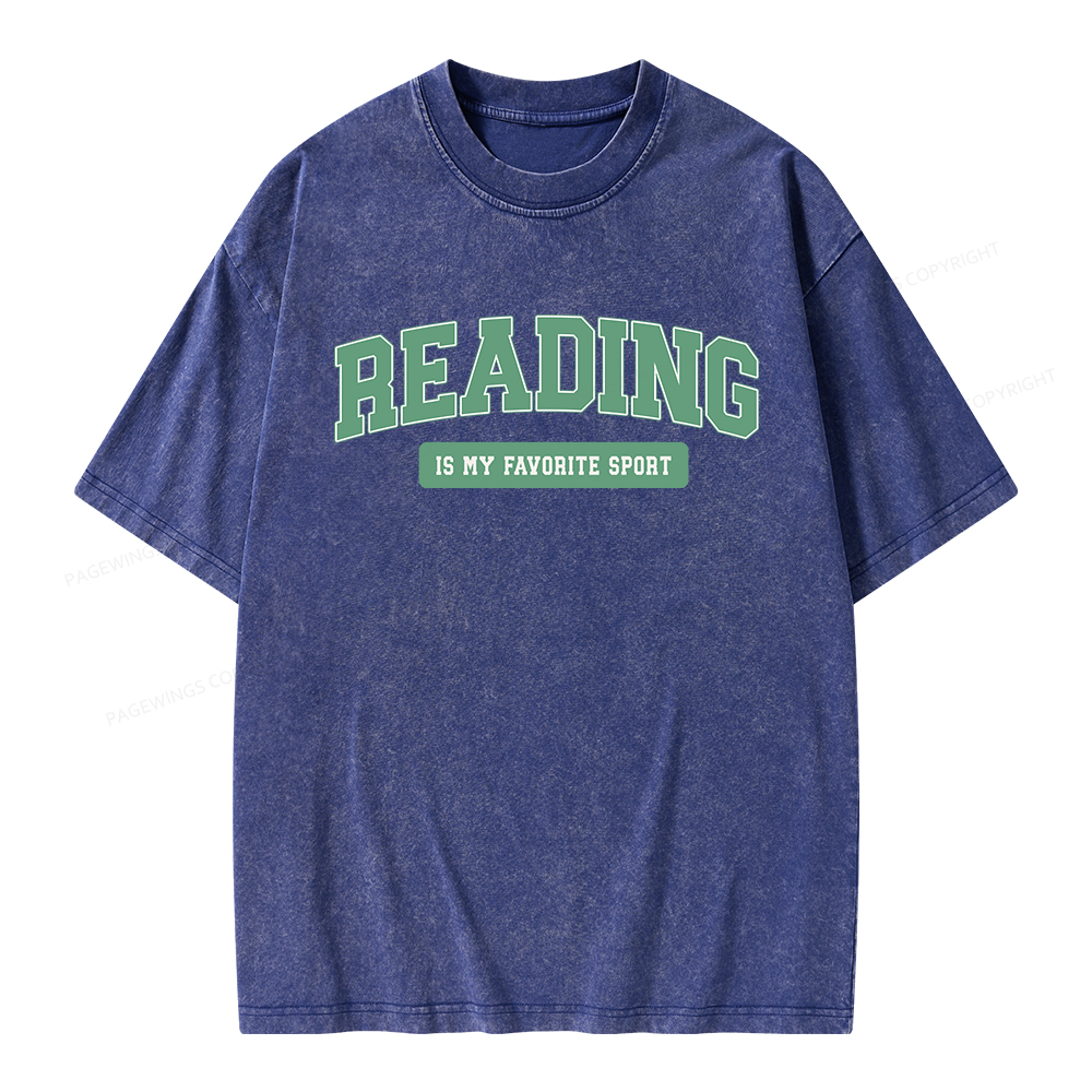 Pagewings Reading Is My Favorite Sport Unisex Washed T-shirt