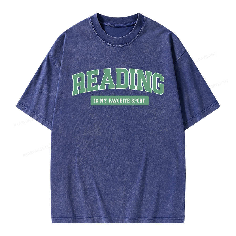 Pagewings Reading Is My Favorite Sport Unisex Washed T-shirt