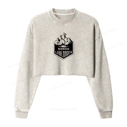 Pagewings Airsick Lowlander Women Washed Crop Sweatshirt